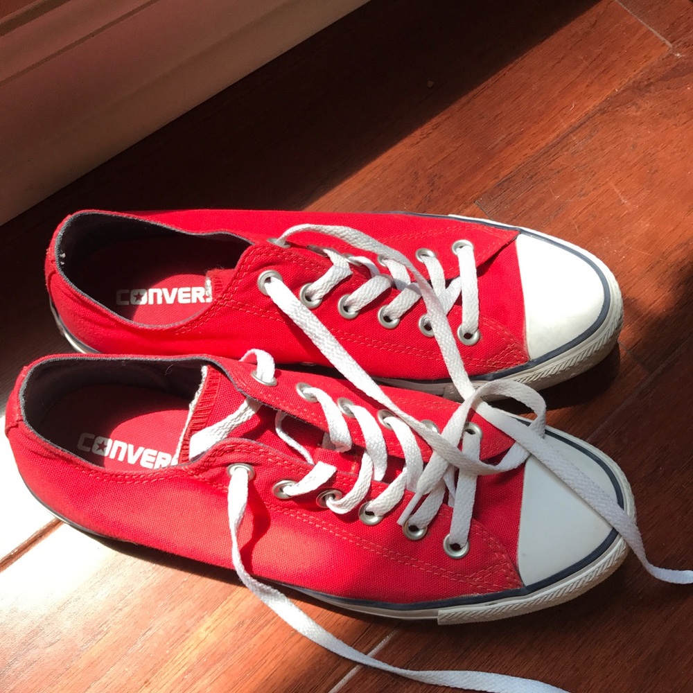 Converse Red Low Top Canvas Sneakers